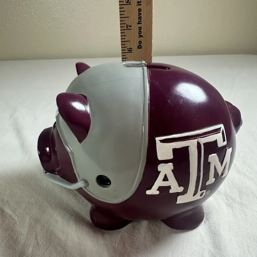 Texas A&M Aggies‎ Piggy Bank Coin Holder Spare Change Savings Sports